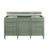 James Martin Vanities Brittany 60" Single Basin Poplar Wood Vanity Cabinet Only Smokey Celadon