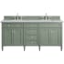 James Martin Vanities Brittany 72" Double Basin Poplar Wood Vanity Set with 3 cm Arctic Fall Solid Surface Vanity Top and Rectangular Sinks Smokey Celadon
