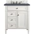 James Martin Vanities Brittany 30" Single Basin Poplar Wood Vanity Set with 3 cm Charcoal Soapstone Quartz Vanity Top and Rectangular Sink Bright White