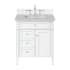 James Martin Vanities Brittany 30" Free Standing Single Basin Vanity Set with Cabinet and Victorian Silver Quartz Bright White