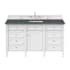 James Martin Vanities Brittany 60" Free Standing Single Basin Vanity Set with Stone Composite Top and Rectangular Sink Bright White