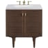 James Martin Vanities Amberly 30" Free Standing or Wall Mounted Single Basin Vanity Set with 3cm Arctic Fall Solid Surface Vanity Top and Rectangular Sink Mid-Century Walnut