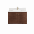James Martin Vanities Amberly 36" Single Basin Wood Vanity Set with 3cm White Zeus Silestone Quartz Vanity Top, Backsplash, Rectangular Sink, USB Port and Outlet Mid-Century Walnut
