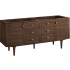 James Martin Vanities Amberly 72" Free Standing or Wall Mounted Double Basin Rubberwood Vanity Cabinet Only with USB Port and Electrical Outlet Mid-Century Walnut