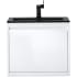 James Martin Vanities Mantova 24" Wall Mounted Single Basin Poplar Wood Vanity Set with Charcoal Black Composite Stone Vanity Top and Rectangular Sink Glossy White