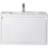 James Martin Vanities Mantova 32" Wall Mounted Single Basin Poplar Wood Vanity Set with Glossy White Composite Stone Vanity Top and Rectangular Sink Glossy White