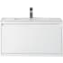 James Martin Vanities Mantova 36" Wall Mounted Single Basin Poplar Wood Vanity Set with Glossy White Composite Stone Vanity Top and Rectangular Sink Glossy White