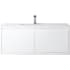James Martin Vanities Mantova 48" Wall Mounted Single Basin Poplar Wood Vanity Set with Glossy White Composite Stone Vanity Top and Rectangular Sink Glossy White
