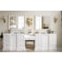 James Martin Vanities De Soto 118" Free Standing Double Basin Vanity Set with Wood Cabinet, 3cm Quartz Vanity Top, USB Port and Electrical Outlet Bright White