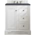 James Martin Vanities De Soto 30" Free Standing Single Basin Vanity Set with Wood Cabinet and Charcoal Soapstone Quartz Vanity Top Bright White