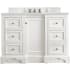 James Martin Vanities De Soto 48" Free Standing Single Basin Hardwood Vanity Set with 3 cm Ethereal Noctis Quartz Vanity Top, Rectangular Sink, USB Port and Electrical Outlet Bright White