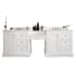 James Martin Vanities De Soto 94 96" Free Standing Double Basin Vanity Set with Wood Cabinet, 3cm Quartz Vanity Top, USB Port and Electrical Outlet Bright White