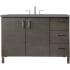 James Martin Vanities Metropolitan 48" Wall Mounted or Free Standing Single Basin Hardwood Vanity Set with 3 cm Cala Blue Quartz Vanity Top and Rectangular Sink Silver Oak