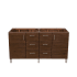 James Martin Vanities Metropolitan 60" Double Free Standing or Wall Mounted / Floating Wood Vanity Cabinet Only - Less Vanity Top American Walnut
