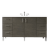 James Martin Vanities Metropolitan 60" Free Standing Single Basin Vanity Set with Wood Cabinet and 3cm Quartz Vanity Top Silver Oak