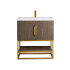 James Martin Vanities Columbia 32" Free Standing Single Basin Vanity Set with Cabinet and Stone Composite Vanity Top Ash Gray