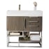 James Martin Vanities Columbia 36" Free Standing Single Basin Vanity Set with Cabinet and Stone Composite Vanity Top Ash Gray