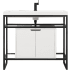 James Martin Vanities Boston 39-3/8" Rectangular Porcelain Console Bathroom Sink with Overflow and Single Faucet Hole Matte Black