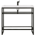 James Martin Vanities Boston 39-3/8" Rectangular Porcelain Console Bathroom Sink with Overflow and Single Faucet Hole Matte Black