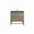 James Martin Vanities Emmeline 36" Single Basin Ash Wood Vanity Set with 3cm Parisien Bleu Silestone Quartz Vanity Top and Rectangular Sink Pebble Oak