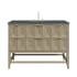 James Martin Vanities Emmeline 48" Single Basin Ash Wood Vanity Set with 3cm Parisien Bleu Silestone Quartz Vanity Top, and Rectangular Sink - 8" Faucet Centers Pebble Oak