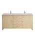 James Martin Vanities Gracyn 72" Free Standing Double Basin Poplar Wood Vanity Set with Quartz Top and Rectangular Sinks Coastal DriftWood