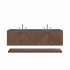James Martin Vanities Marcello 72" Double Basin Wood Vanity Set with 3cm Parisien Bleu Silestone Quartz Vanity Top and Rectangular Sinks Chestnut