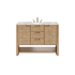 James Martin Vanities Solene 48" Free Standing Single Basin Poplar Wood Vanity Set with Marble Top and Rectangular Sink Seaside Oak