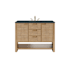 James Martin Vanities Solene 48" Free Standing Single Basin Poplar Wood Vanity Set with Quartz Top and Rectangular Sink Seaside Oak