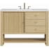 James Martin Vanities Marigot 48" Single Basin Wood Vanity Set with 3cm Arctic Fall Solid Surface Vanity Top, Rectangular Sink and Electrical Outlet - 8" Faucet Centers Sunwashed Oak
