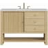 James Martin Vanities Marigot 48" Single Basin Wood Vanity Set with 3cm Eternal Jasmine Pearl Silestone Quartz Vanity Top and Rectangular Sink - 8" Faucet Centers Sunwashed Oak