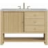 James Martin Vanities Marigot 48" Single Basin Wood Vanity Set with 3cm Victorian Silver Silestone Quartz Vanity Top and Rectangular Sink - 8" Faucet Centers Sunwashed Oak