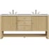 James Martin Vanities Marigot 72" Double Basin Wood Vanity Set with 3cm Eternal Jasmine Pearl Silestone Quartz Vanity Top and Rectangular Sinks - 8" Faucet Centers Sunwashed Oak