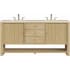 James Martin Vanities Marigot 72" Double Basin Wood Vanity Set with 3cm Eternal Marfil Silestone Quartz Vanity Top, Rectangular Sinks and Outlet - 8" Faucet Centers Sunwashed Oak