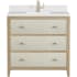 James Martin Vanities Celeste 36" Single Basin Wood Vanity Set with 3cm White Zeus Silestone Quartz Vanity Top, Rectangular Sink and USB Port - Single Faucet Hole Sunwashed Oak / Embossed Shagreen
