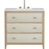 James Martin Vanities Celeste 36" Single Basin Wood Vanity Set with 3cm White Zeus Silestone Quartz Vanity Top, Rectangular Sink and USB Port - 8" Faucet Centers Sunwashed Oak / Embossed Shagreen