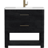 James Martin Vanities Lucian 36" Free Standing Single Basin Vanity Set with Cabinet and Quartz Vanity Top Carbon Oak