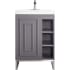 James Martin Vanities Alicante 24" Free Standing Single Basin Poplar Vanity Set with 2" Glossy White Stone Composite Vanity Top and Rectangular Sink Grey Smoke
