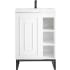 James Martin Vanities Alicante 24" Free Standing Single Basin Poplar Vanity Set with 2" Glossy White Stone Composite Vanity Top and Rectangular Sink Glossy White