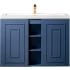 James Martin Vanities Alicante 40" Wall Mounted Single Basin Poplar Wood Vanity Set with Stone Composite Top Azure Blue