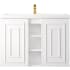 James Martin Vanities Alicante 40" Wall Mounted Single Basin Poplar Wood Vanity Set with Stone Composite Top Glossy White