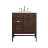 James Martin Vanities Addison 30" Free Standing Single Basin Vanity Set with Wood Cabinet and 3cm Quartz Vanity Top Mid Century Acacia