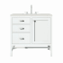 James Martin Vanities Addison 36" Single Basin Wood Vanity Set with 3cm Lime Delight Silestone Quartz Vanity Top, Rectangular Sink, USB Port and Electrical Outlet Glossy White