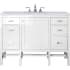 James Martin Vanities Addison 48" Free Standing Single Basin Hardwood Vanity Set with 1-3/16" Carrara White Marble Top, and Electrical Outlet Glossy White