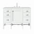 James Martin Vanities Addison 48" Single Basin Wood Vanity Set with 3cm Lime Delight Silestone Quartz Vanity Top, Rectangular Sink, USB Port and Electrical Outlet Glossy White