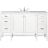 James Martin Vanities Addison 60" Free Standing Single Basin Hardwood Vanity Set with 1-3/16" Arctic Fall Solid Surface Top, and Electrical Outlet Glossy White