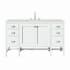 James Martin Vanities Addison 60" Single Basin Wood Vanity Set with 3cm Lime Delight Silestone Quartz Vanity Top, Rectangular Sink, USB Port and Electrical Outlet Glossy White