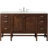 James Martin Vanities Addison 60" Free Standing Single Basin Hardwood Vanity Set with 1-3/16" Eternal Jasmine Pearl Quartz Top, and Electrical Outlet Mid Century Acacia