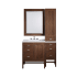 James Martin Vanities Addison 48" Single Basin Poplar Wood Vanity Set with Quartz Top, USB/Electrical Outlets and Matching Mirror Mid-Century Acacia