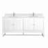 James Martin Vanities Athens 72" Double Basin Poplar Wood Vanity Set with 3cm White Zeus Silestone Quartz Vanity Top, Backsplash, Rectangular Sinks, USB Port and Outlet Glossy White
